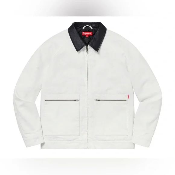 Supreme | Jackets & Coats | Leather Collar Work Jacket | Poshmark